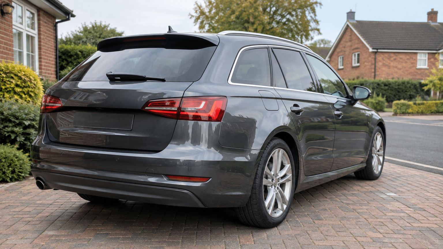 Illustrative photograph of a modern diesel car parked on a UK driveway in natural daylight.